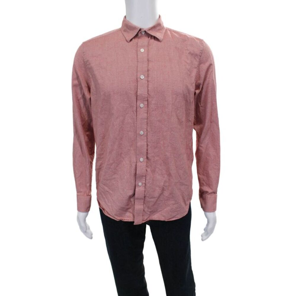 The Men's Store at Bloomingdale's Mens Red Cotton Button Up Shirt Size M